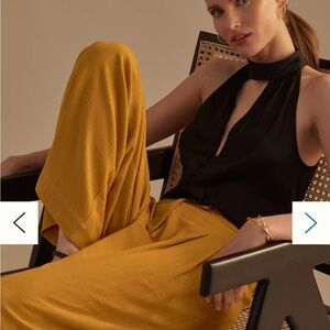 Anthropologie Black Halter Blouse